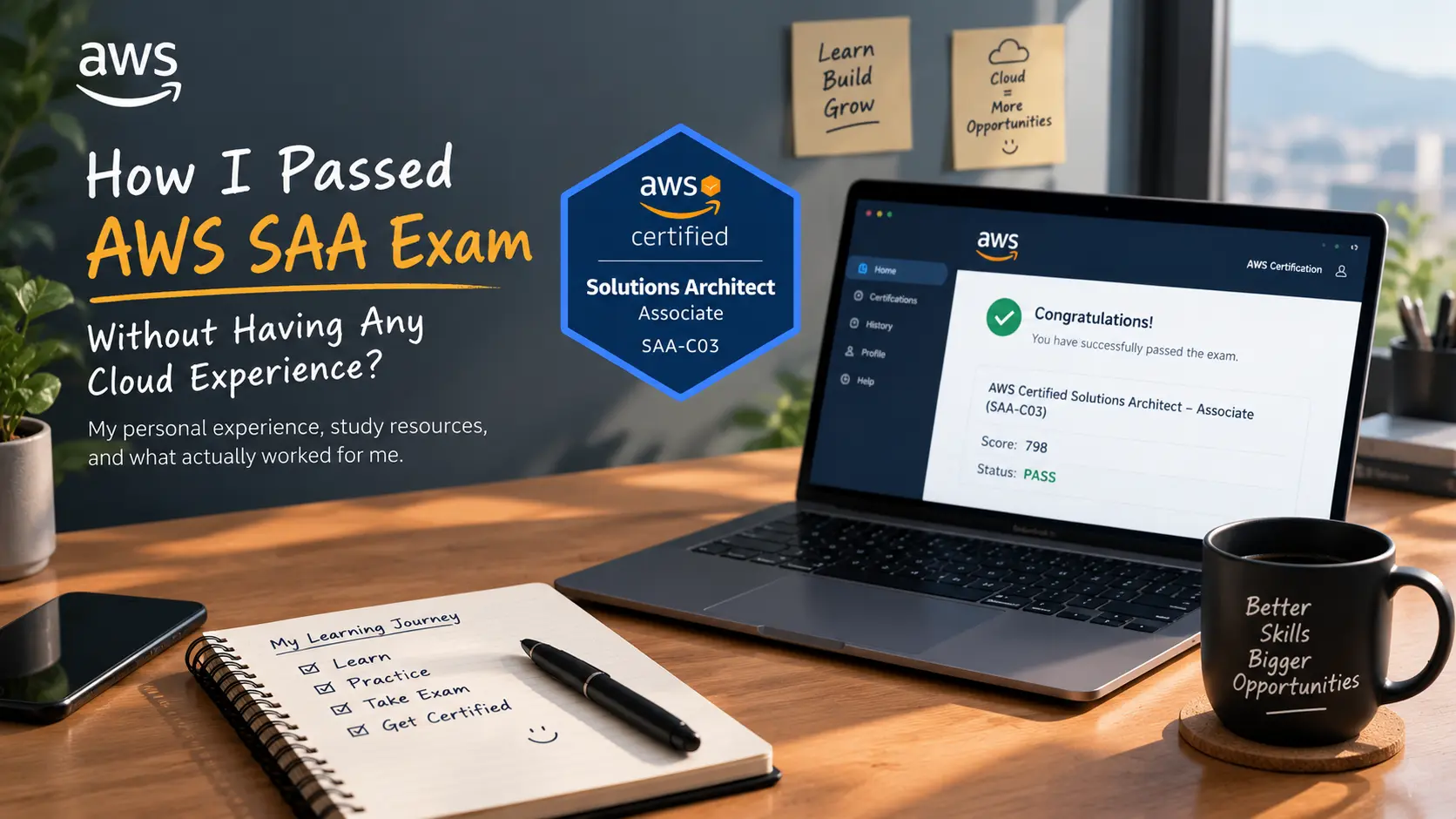 How I Passed AWS SAA-C03 Exam without Prior Cloud Experience?